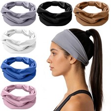 6 PCS Headbands Women Wide Elastic Soft NonSlip Thick Hair Bands Stretchy
