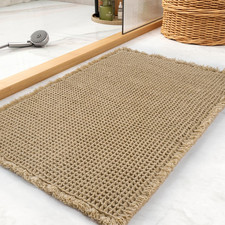 Waffle Bath Mat Rug, Super Absorbent Non Slip Bath Mats Ultra Soft Bathmat Machi