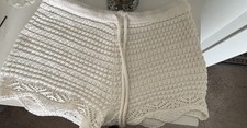 Mini Boden Mock Crochet Shorts Large Cream Lined Knit Boho Whimsical