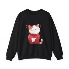 Kitten Crewneck Sweatshirt, Cute Cat Lover Gift, Cozy Animal Print Jumper,