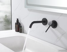 Bathroom Faucets Wall Mount Matte Black Bathroom Basin Faucet - Single Handle