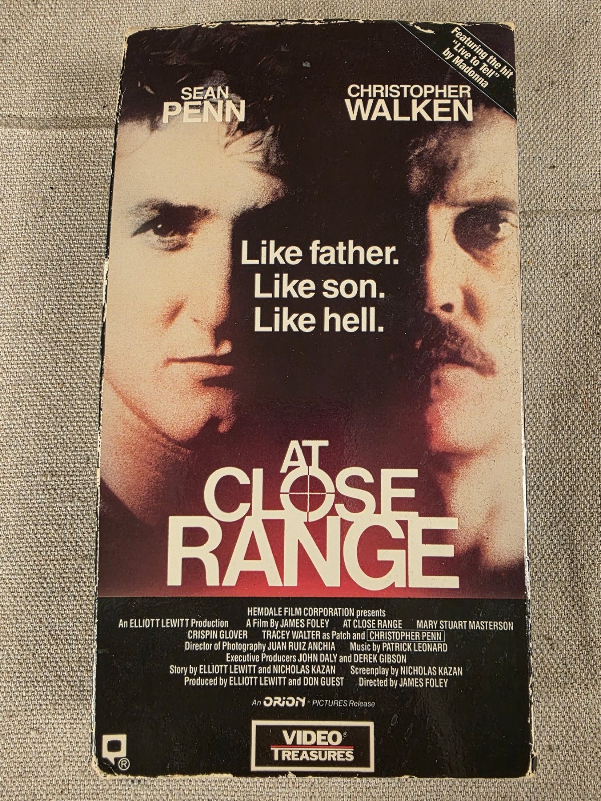 At Close Range VHS Sean Penn Christopher Walken Crime Drama 1986