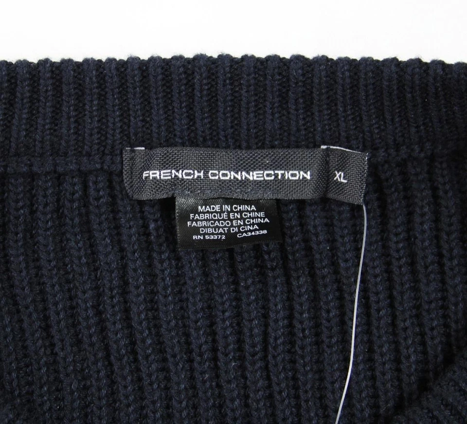 Suéter para Hombres French Connection XL Pullover Manga Larga Tejido Acanalado Cuello Redondo Azul Foto 3 de 4