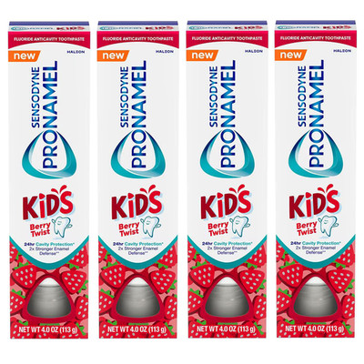 Sensodyne Pronamel Kid's Fluoride Toothpaste, Berry Twist, 4oz (pack of 4)
