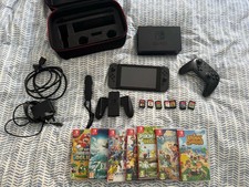 Nintendo Switch LCD, Pro Controller, 7 Games, 128GB SD Card, Carry Case bundle