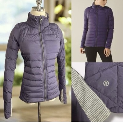 Lululemon Goose Down Fluffed Up Purple Jacket Sz 8 New