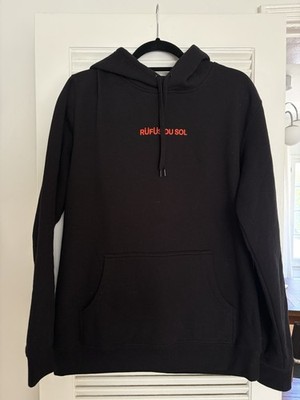 Rufus Du Sol Men s Black Pullover Hoodie M Cotton Blend Fleece Graphic Logo