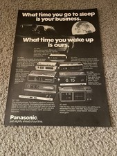 Vintage PANASONIC FM/AM CLOCK RADIO RC-1000 RC-6485 RC-7254 RC-6001 PRINT AD