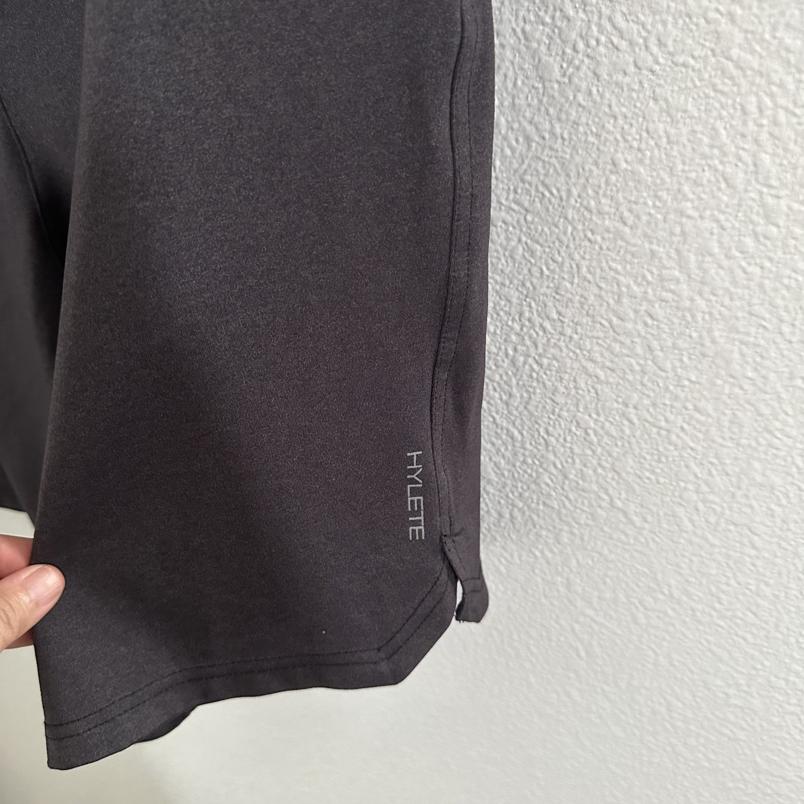 Hylete Helix Solid Gray Black Athletic Shorts Dra… - image 7
