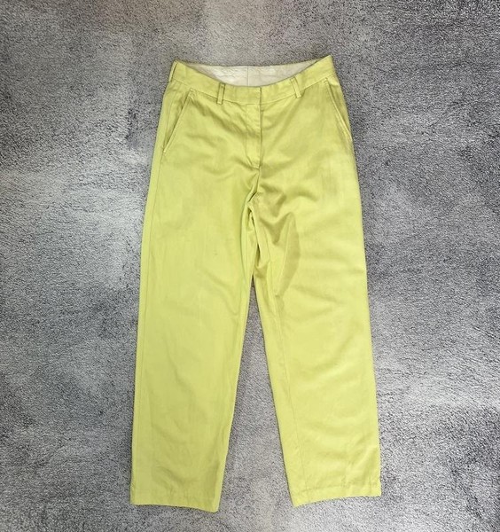 Women Dries Van Noten Trousers Yellow Cotton 38