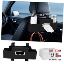 Car Back Seat Organizer with Tissue, Car Seat Back Tissue Box and Storage Black