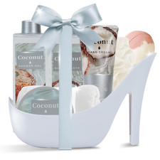 Tropical Coconut Christmas Gifts for Women Spa Basket, Spa Kit for Women, Luxuri