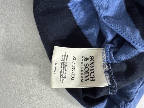 Scotch & Soda Blue Striped Mens Rugby Shirt XLarge - Picture 3 of 12