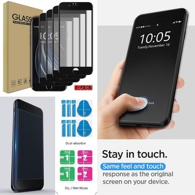 [4-Pack] For iPhone SE 3rd SE 2nd Tempered Glass Film Screen Protector Film 9H