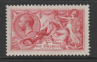 Great Britain 1913 Waterlow Seahorse 5s Rose Carmine SG 401 N66(1) Mint Cat £625