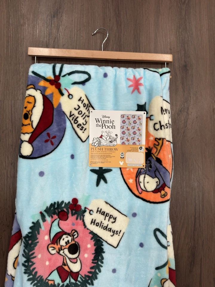 Manta de felpa de Navidad Winnie The Pooh NUEVA Foto 3 de 4