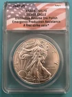 2020(P) ANACS MS70 American Silver Eagle Dollar Obv Die Polish Emergency Prod $1