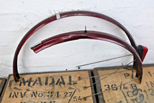 Raleigh 26" Steel Red Mudguards Vintage Retro Town Roadster Courier Bike 1980s