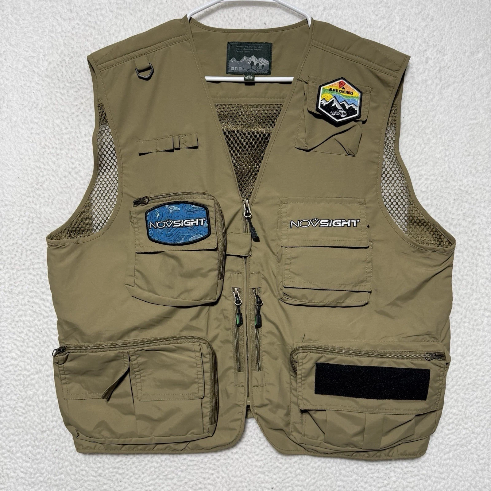NOVSIGHT Fishing Vest Tan Size 4XL (Fits Like XL)