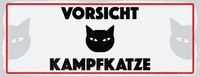 Blechschild 10X27 Cm Vorsicht Kampfkatze Deko Geschenk Schild