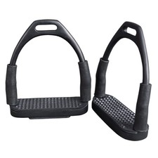 64RI 3 In Neck Hilason Western Slanted Stainless Steel rubber Pad Flex Stirrups