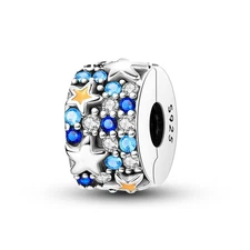 MULA European 925 Silver Clip Bead Colorful CZ Enamel Star For Women Bracelet