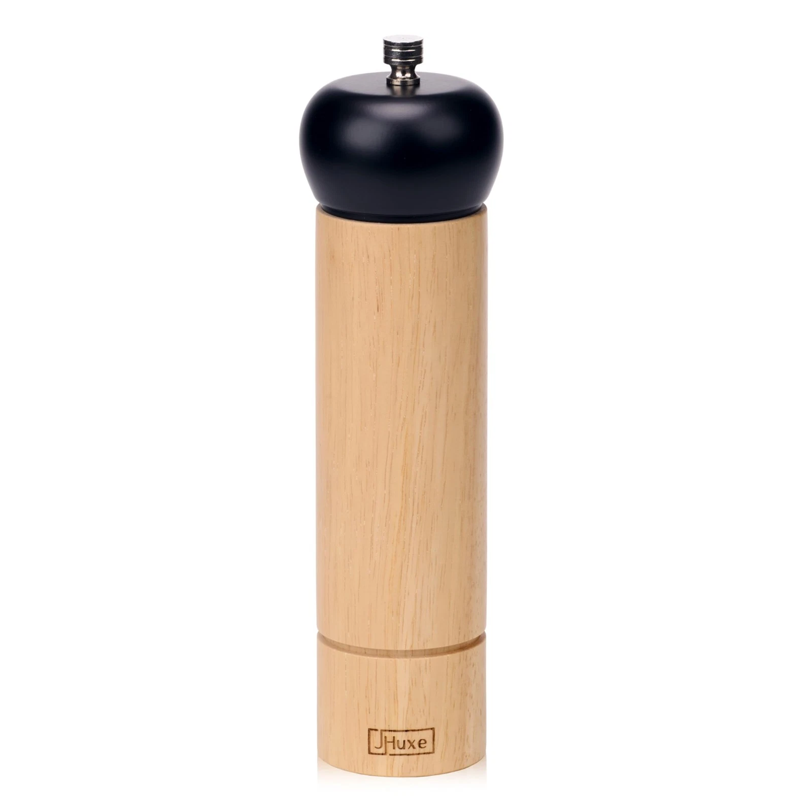 Stylish Wooden Pepper Mill, 8 inch / 22 cm Wood Pepper Grinder, Refillable Pe...