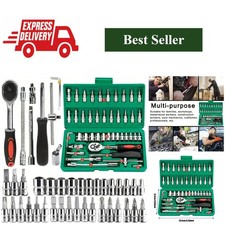 Mechanics Tool Set Socket Wrench Kit Metric Sae Hex Ratchet Auto Repair Mechanics Tool Set Socket Wrench Kit Metric Sae Hex Ratchet Auto Repair