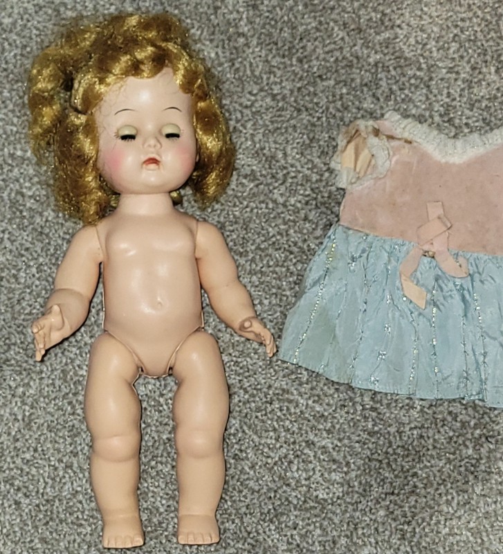 Vintage 1950s 10.5" Here Comes Little Miss Addie Walker Sleepy Eyed Doll