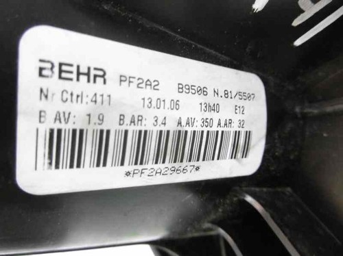 PF2A2 VENTILATEUR DE CHAUFFAGE / 183630 POUR PEUGEOT 307 BREAK/SW S2 SW PACK - Photo 2/10