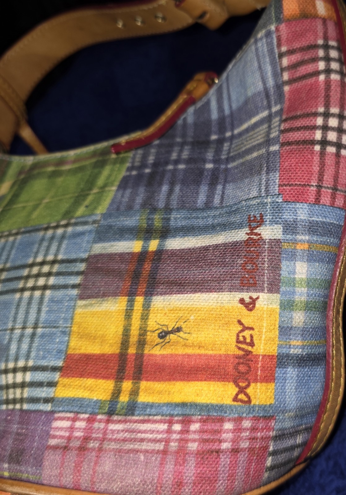 Dooney & Bourke Plaid Patchwork Multicolor Should… - image 7