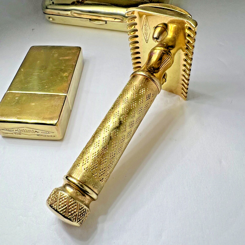 Gillette Tuckaway Gold [1922] Set - Vintage Safety Razor NICE & FREE SHIPPING