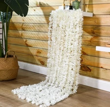 Janinka 6.5 Feet Wisteria Flower Garlands Faux Vine Flower Backdrop 12 Strands