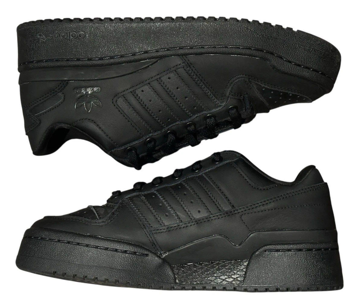 adidas Forum Bold Stripes Triple Black W for sale | eBay