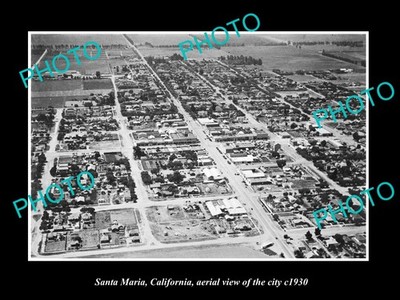 Santa Maria California Aerial View Of City c1930 1 Old Large Historic Photo
