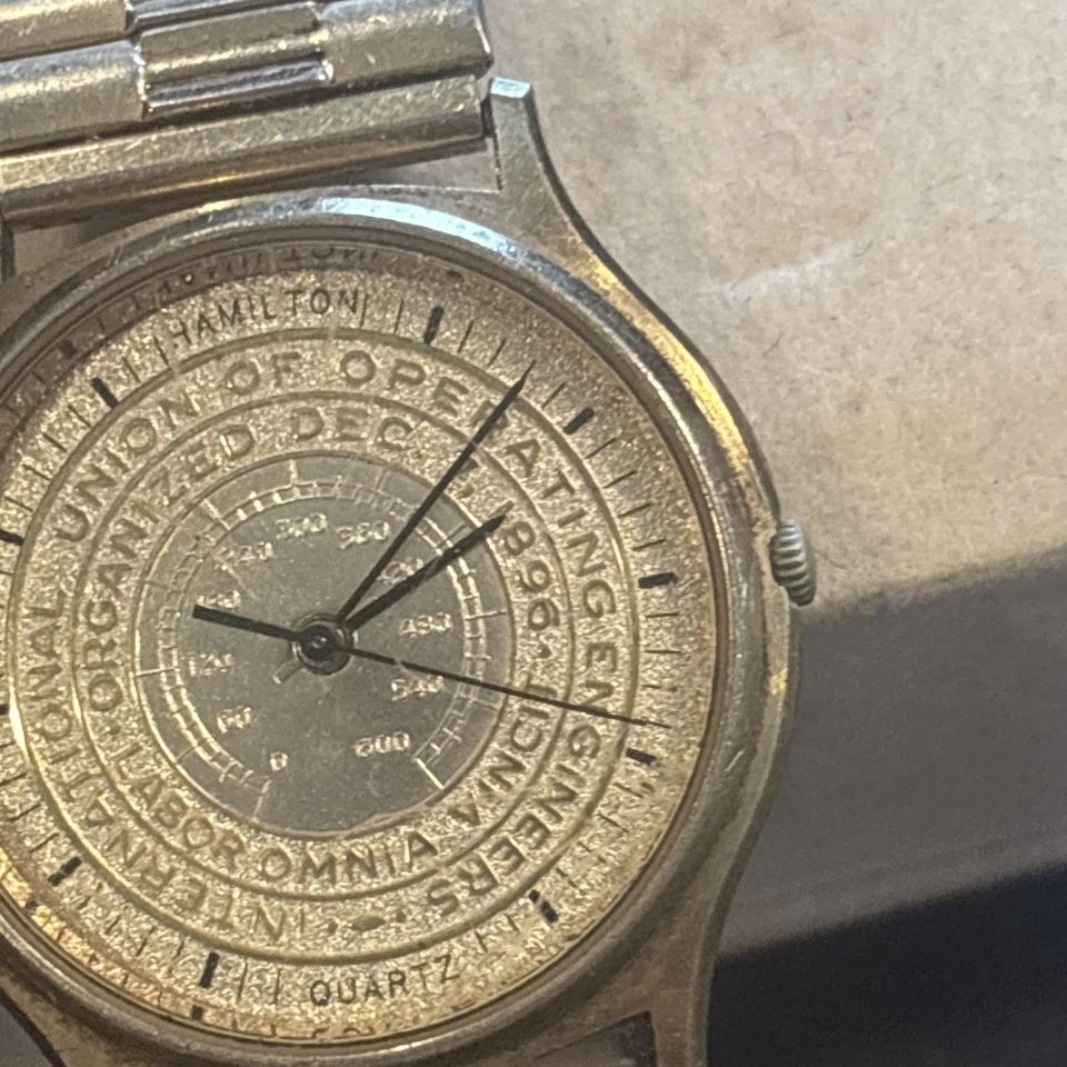 Reloj Hombre F49 De Colección Hamilton IBEW Unión Internacional Sin Probar COMO ESTÁ Foto 4 de 4