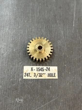 QTY 1 KEMTRON BRASS PINION GEAR 48 PITCH 24 TEETH 3/32" BORE SLOT CAR / RAILROAD