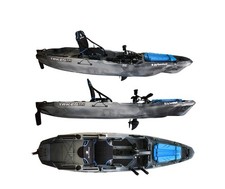 BIG MAMA KAYAK A PEDALI TRIKEN 330 - CANOA MONOPOSTO FISHING CON 4 PORTACANNE, 2