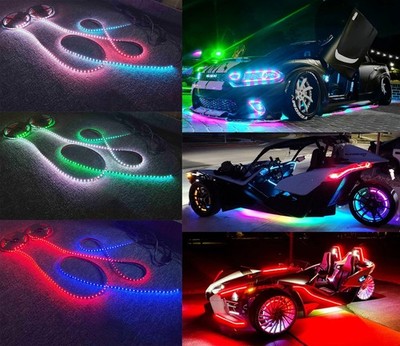 6PCS 5FT Tinted Black Out PCB Single Row IP65 CHASING Light Strips For Slingshot