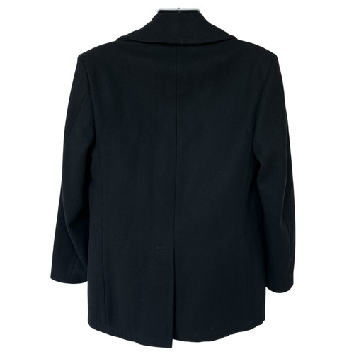 DSCP By Sterlingwear of Boston Peacoat US Navy Black Wool Coat Men's Size 42R - Picture 2 of 10