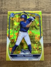 Miguel Tamares 1st 2023 Bowman Chrome Sapphire #BCP-179 Gold Refractor /50 Rays