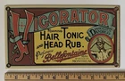 Vintage VIGORATOR Hair Tonic Hair Rub Enameled Porcelain Advertising Sign