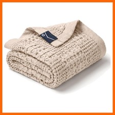 Waffle Baby Blanket - Soft Oat Baby Blanket, Breathable Turkish Cotton of Ray...