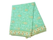 Indian Vintage Wedding Light Green Scarf Dupatta Long Stole Beaded Embroidered L