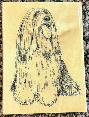 NEW Stamp Cabana BEARDED COLLIE Rubber Stamp Dog