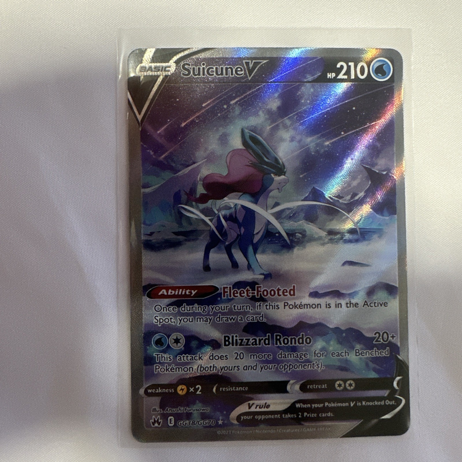 Pokémon TCG Suicune V Crown Zenith Galarian Gallery GG38/GG70 Holo NM