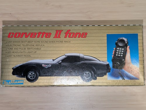 Telefono Fone Telemania Corvette II vintage NUOVO CON SCATOLA (NOS) - Foto 3 di 5