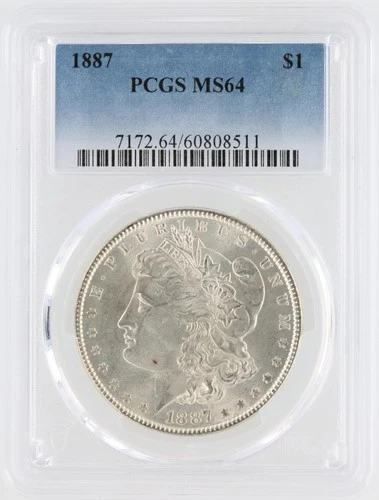 1887 Morgan Silver Dollar PCGS MS64 S$1 Philadelphia Minted No Reserve