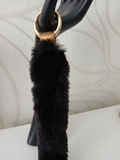 Real fur bag charm men keyring gift idea beaver sheared
