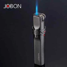 Jobon Jet Metal Windproof Blue Flame Straight Stripe Turbo Torch Lighter Gift